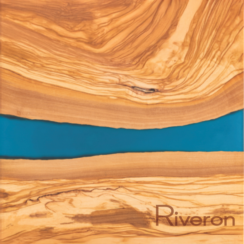 Olive Wood & Blue Resin Serving Cutting Board